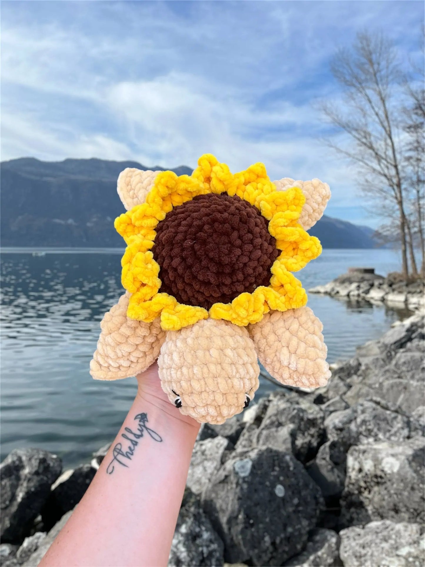 Tortue tournesol - Peluche en crochet éco-responsable | Lysorea