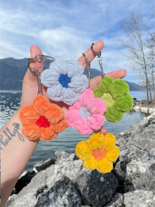 Fleur - Porte clé en crochet
