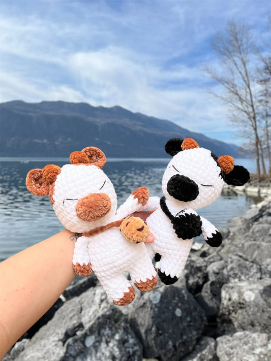 Duo Vaches gourmandes – Peluche en crochet éco-responsable | Lysorea