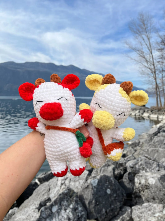 Duo Vaches fruitées - Peluche en crochet éco-responsable | Lysorea
