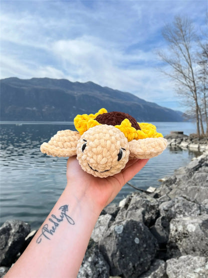 Tortue tournesol - Peluche en crochet éco-responsable | Lysorea
