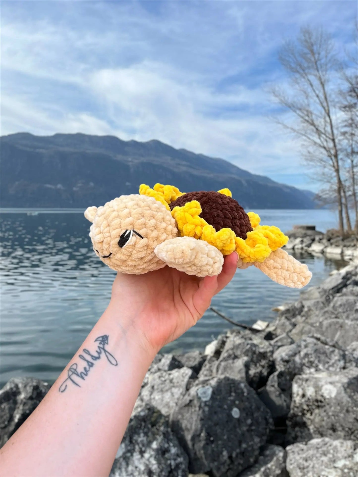 Tortue tournesol - Peluche en crochet éco-responsable | Lysorea